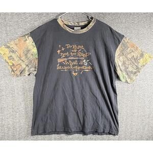 Vintage “To Hunt or Not to Hunt? What a stupid question” Camo Shirt Size Large